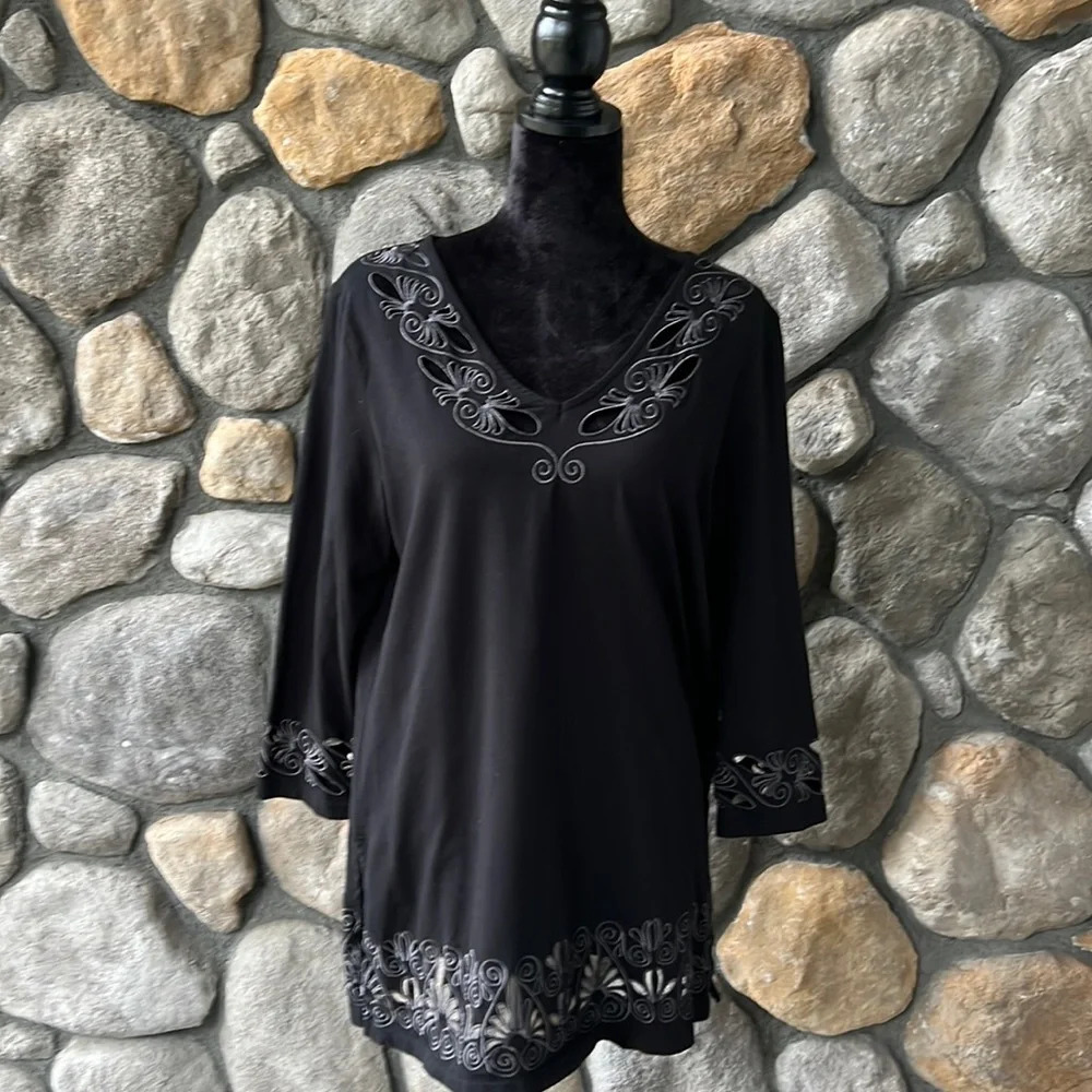 The Metropolitan Museum Of Art •Women L• Long Sleeve Shirt Cotton Blend Tunic